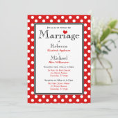 Polka Dot Red Wedding Einladungen (Stehend Vorderseite)