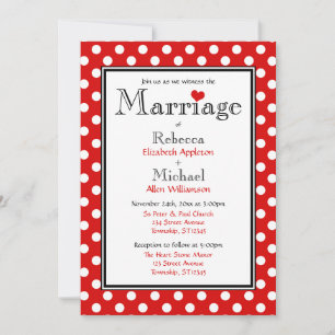 Polka Dot Red Wedding Einladungen