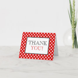 Polka Dot Red & White Dankeschön Karte