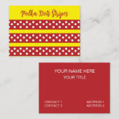 Polka Dot Red Yellow Polka Dot Visitenkarte (Vorne/Hinten)