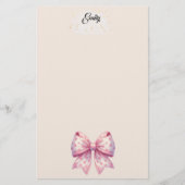 Polka Dot Ribbon Stationery Briefpapier (Vorderseite)