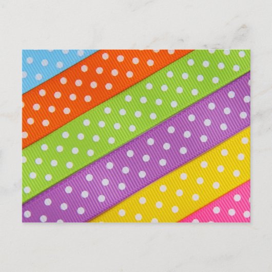 Polka Dot Ribbons Postcard Postkarte (Vorderseite)