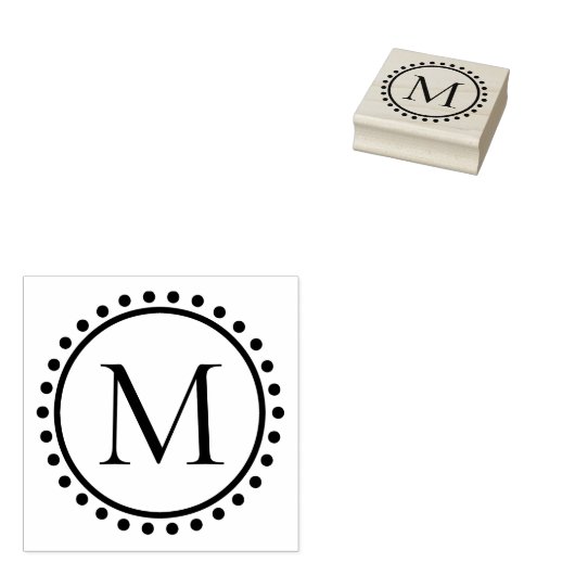 Polka Dot Ring Monogramm Gummistempel (Stempel)