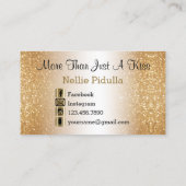 Polka Dot Rosa Lippen und Gold Visitenkarte (Rückseite)