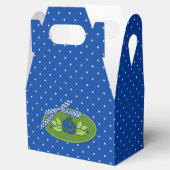 Polka Dot Rose Blue Gable Gastgeschenk Box Geschenkschachtel (Geöffnet)