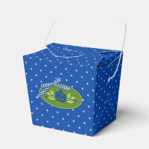 Polka Dot Rose Blue-Take-Out-Gastgeschenk Geschenkschachtel