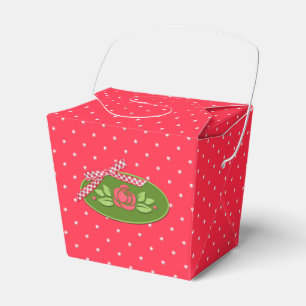 Polka Dot Rose Dock Pink-Take-Out Gastgeschenk Box Geschenkschachtel