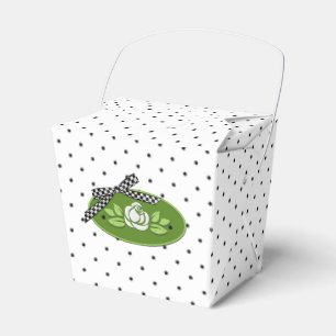 Polka Dot Rose Gastgeschenk "White-Take-Out" Geschenkschachtel