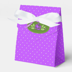 Polka Dot Rose Lila-Zelt-Gastgeschenk Geschenkschachtel