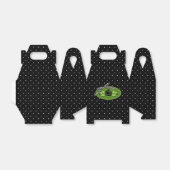 Polka Dot Rose Schwarzes Gable-Gastgeschenk Geschenkschachtel (Ungefaltet)