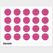 Polka Dot Round Stickers (Hot Pink & Gray) (Blatt)
