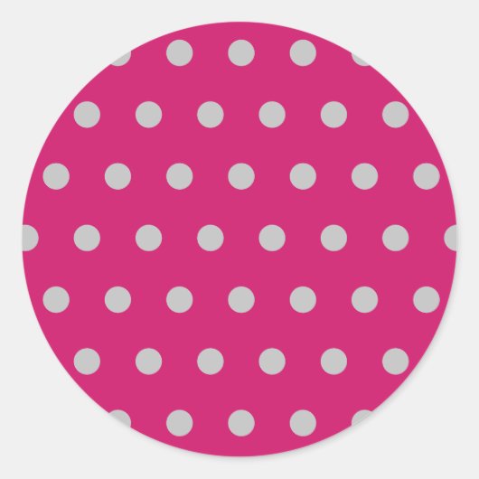 Polka Dot Round Stickers (Hot Pink & Gray) (Vorderseite)