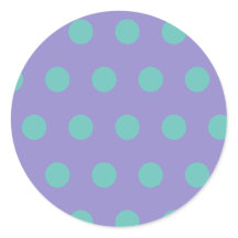Polka Dot Round Stickers (Lavender & Aqua)