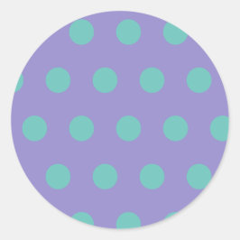 Polka Dot Round Stickers (Lavender & Aqua)