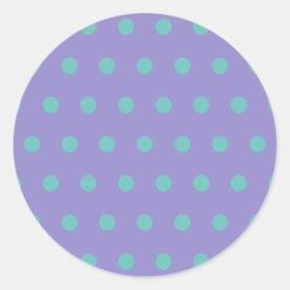 Polka Dot Round Stickers (Lavender & Aqua)