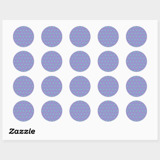 Polka Dot Round Stickers (Lavender & Aqua) (Blatt)