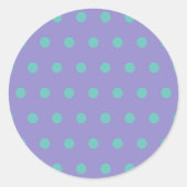 Polka Dot Round Stickers (Lavender & Aqua) (Vorderseite)