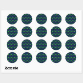 Polka Dot Round Stickers (Navy Blue & Lime Green) (Blatt)