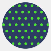 Polka Dot Round Stickers (Navy Blue & Lime Green) (Vorderseite)