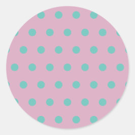 Polka Dot Round Stickers (Pink & Aqua)