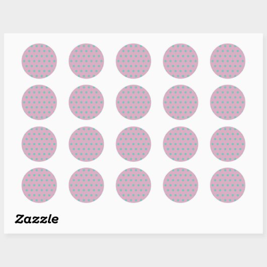 Polka Dot Round Stickers (Pink & Aqua) (Blatt)