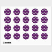Polka Dot Round Stickers (Plum & Silver) (Blatt)