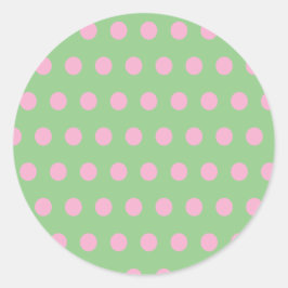 Polka Dot Round Stickers (Sage Green & Pastel Pink