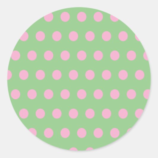 Polka Dot Round Stickers (Sage Green & Pastel Pink (Vorderseite)