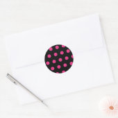 Polka Dot Round Stickers (Schwarz & Neon Pink) (Umschlag)