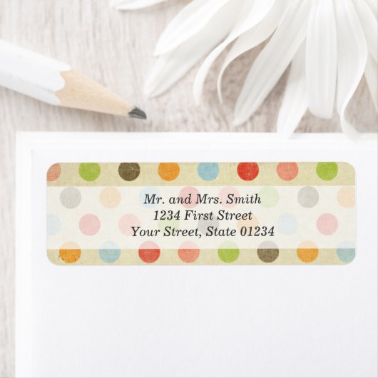 Polka Dot Rücksendeadressen-Aufklebers (Insitu)