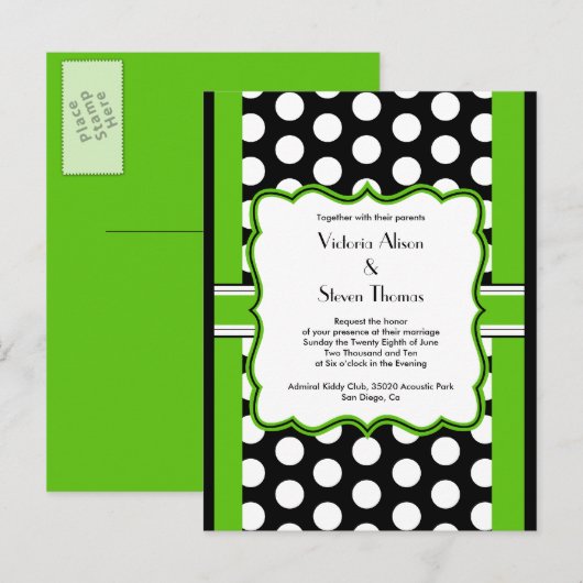 Polka Dot Save the Date einladen Postkarte (Vorne/Hinten)