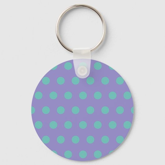 Polka Dot Schlüsselanhänger (Lavender & Aqua) (Vorderseite)