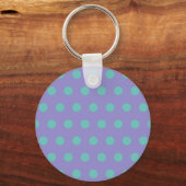 Polka Dot Schlüsselanhänger (Lavender & Aqua) (Vorderseite)