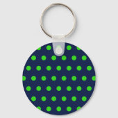 Polka Dot Schlüsselanhänger (Navy Blue & Lime Gree (Vorderseite)