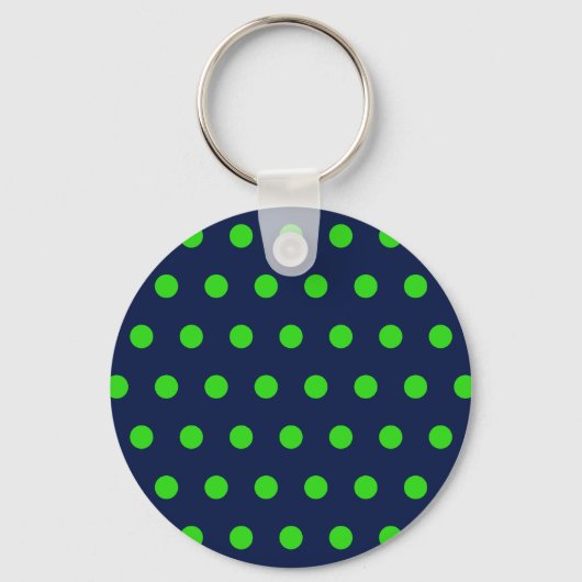Polka Dot Schlüsselanhänger (Navy Blue & Lime Gree (Vorderseite)