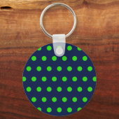 Polka Dot Schlüsselanhänger (Navy Blue & Lime Gree (Vorderseite)