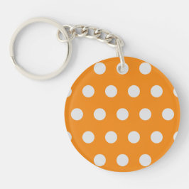 Polka Dot Schlüsselanhänger (Orange & Silver)
