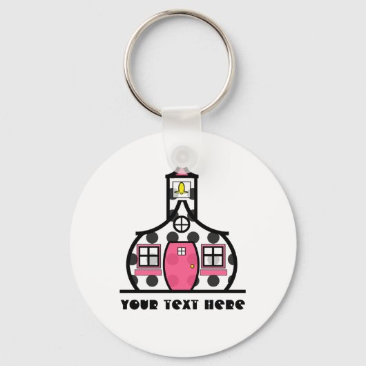 Polka Dot Schoolhouse Schlüsselanhänger (Vorderseite)