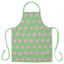 Polka Dot Schürze (Sage Green & Pastel Pink)