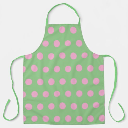 Polka Dot Schürze (Sage Green & Pastel Pink) (Vorderseite)