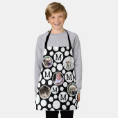 Polka Dot Schwarz-weiß 5 Foto Unisex Custom Schürze (Getragen)