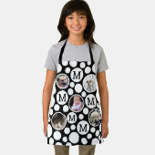 Polka Dot Schwarz-weiß 5 Foto Unisex Custom Schürze (Insitu)