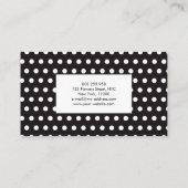 Polka Dot Schwarz-weiß Custom Personalisiert Visitenkarte (Rückseite)