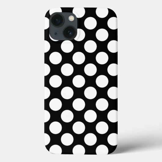 Polka Dot (Schwarz & Weiß) in beliebiger Größe anp Case-Mate iPhone Hülle (Rückseite)