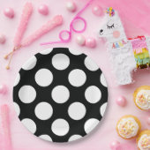 Polka Dot (Schwarz & Weiß) in beliebiger Größe anp Pappteller (Party)
