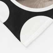 Polka Dot Schwarz-weiß Monogramm 14 Fotomaterial Fleecedecke (Ecke)