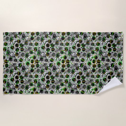 Polka Dot Scribbles Print Strandtuch (Vorderseite)