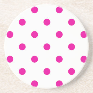 Polka-Dot-Serie - rosa-weißer Untersetzer