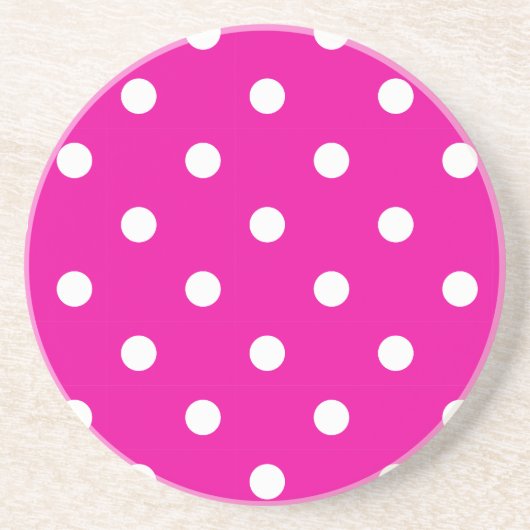 Polka Dot Series - Rosa und Weiß Untersetzer (Vorne)
