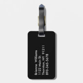 Polka Dot Silver Mrs. Luggage Tag Gepäckanhänger (Rückseite vertikal)